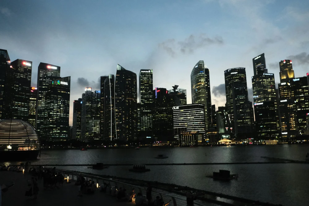 Singapore skyline at dusk