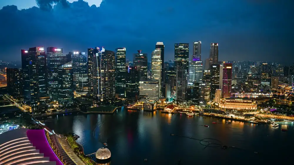 Singapore CBD skyline at night