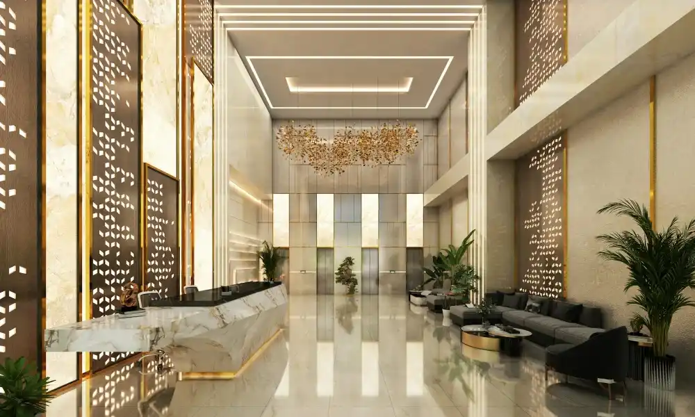 Premium marble lobby at the point of arrival