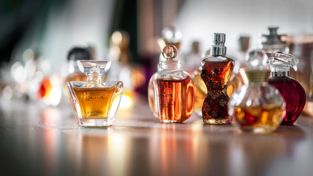 Fine fragrance bottles and reflections