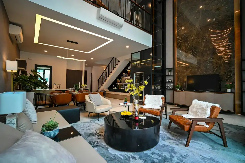 Client suite with leather armchairs