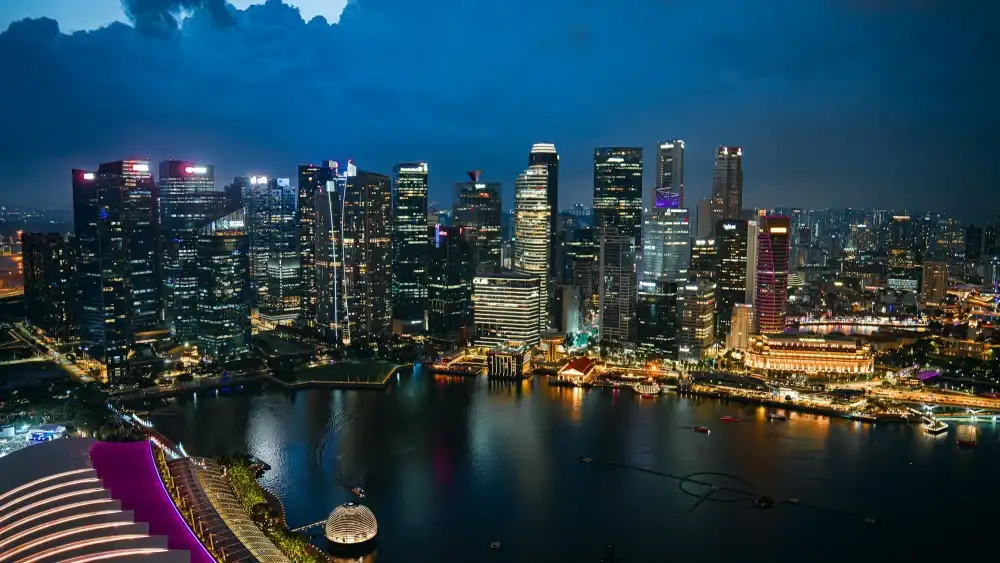 Singapore CBD skyline at night