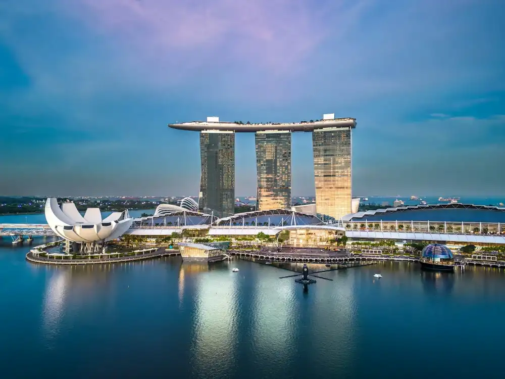 Aerial view of Singapore's central business district