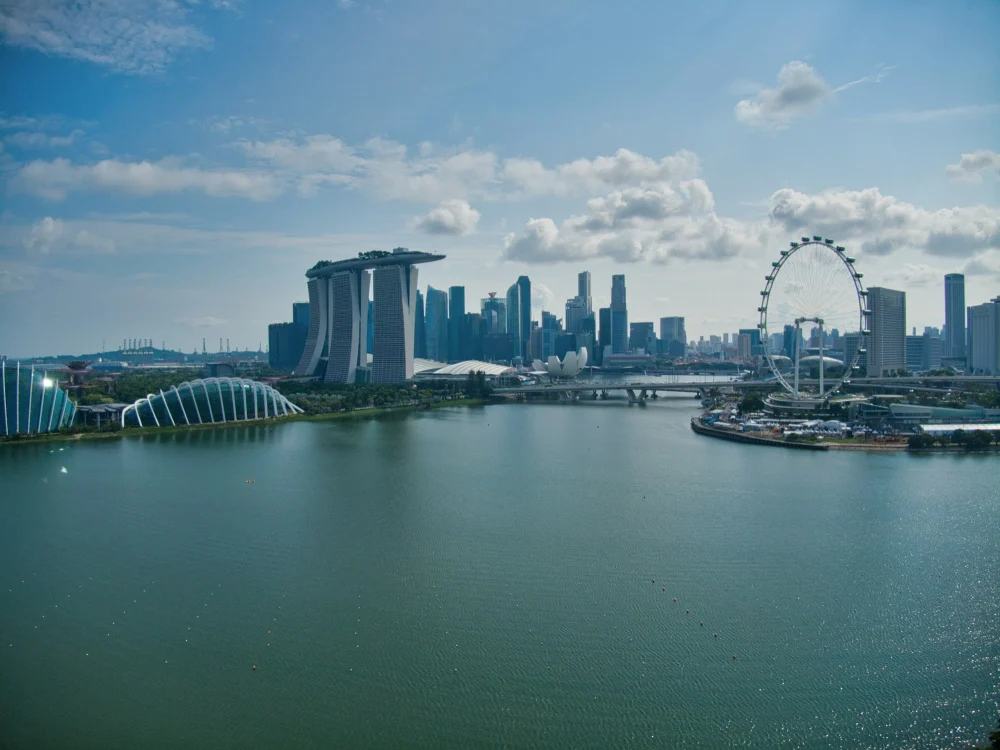 Marina Bay waterfront with office towers